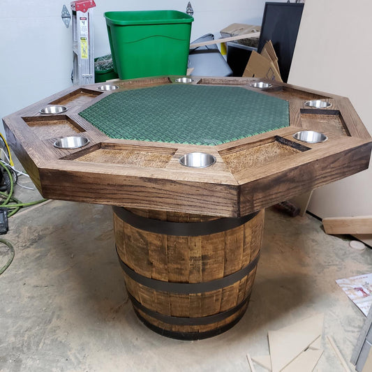 Whiskey Barrel Poker Table