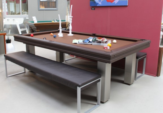 8FT LEATHER POOL TABLE - GameTableShop